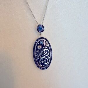 BELK Fashion Jewelry pendant necklace sapphire and cz